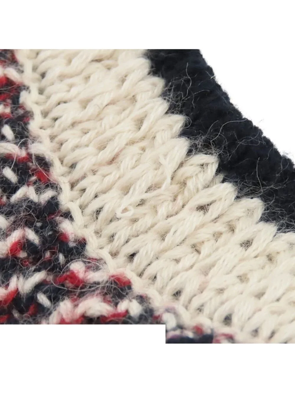 Chanel Knit Dress Navy Ivory Red Alpaca Wool Cashmere Sleeveless Neck 42